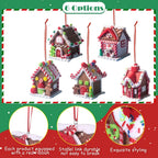 Christmas Ornaments Gingerbread House Hanging Set