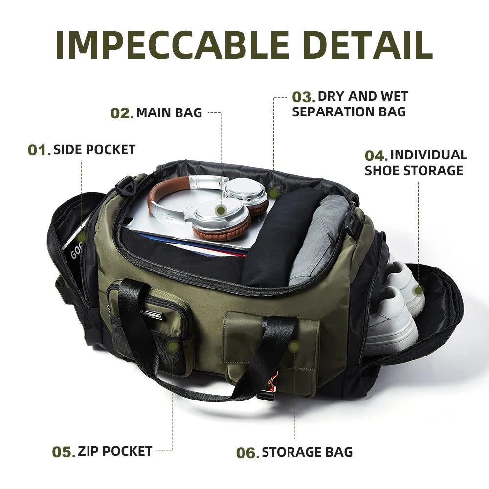 Travel Duffel Bag with Waterproof Wet Dry Separation