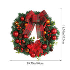Christmas Wreath with Artificial Red Berry Bow Decoration