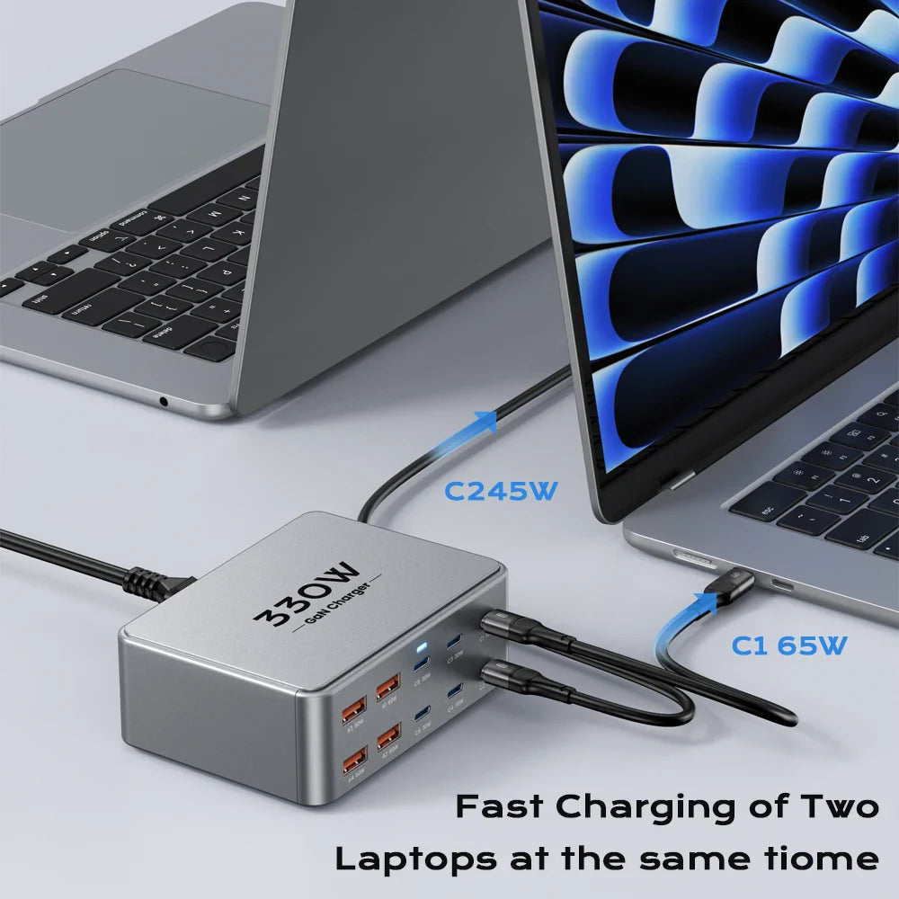 USB Charger GaN 330W Multiport Fast Charging Station