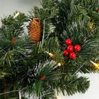 Christmas Garland Rattan with Red Lights