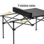 Camping Table Portable Folding Outdoor Black Metal