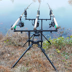 Fishing Rod Pod with Adjustable Triple Holder