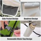 Camping Chair Folding Portable Lightweight Aluminum Headrest