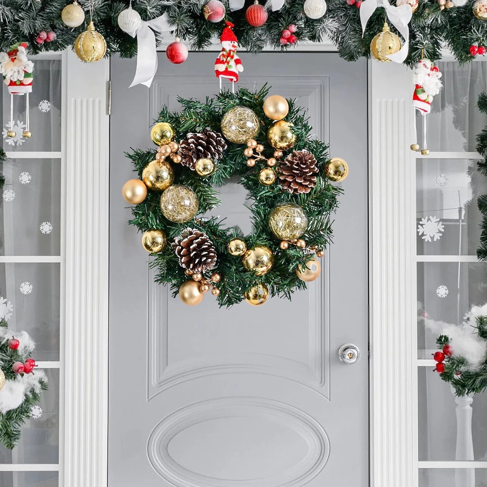 Christmas Wreath Round Silk Holiday Decoration