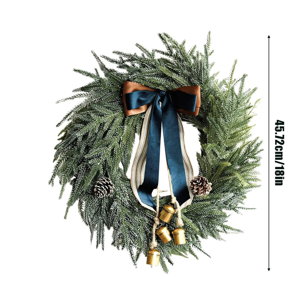 Christmas Wreath Artificial Norfolk Bells Ribbon
