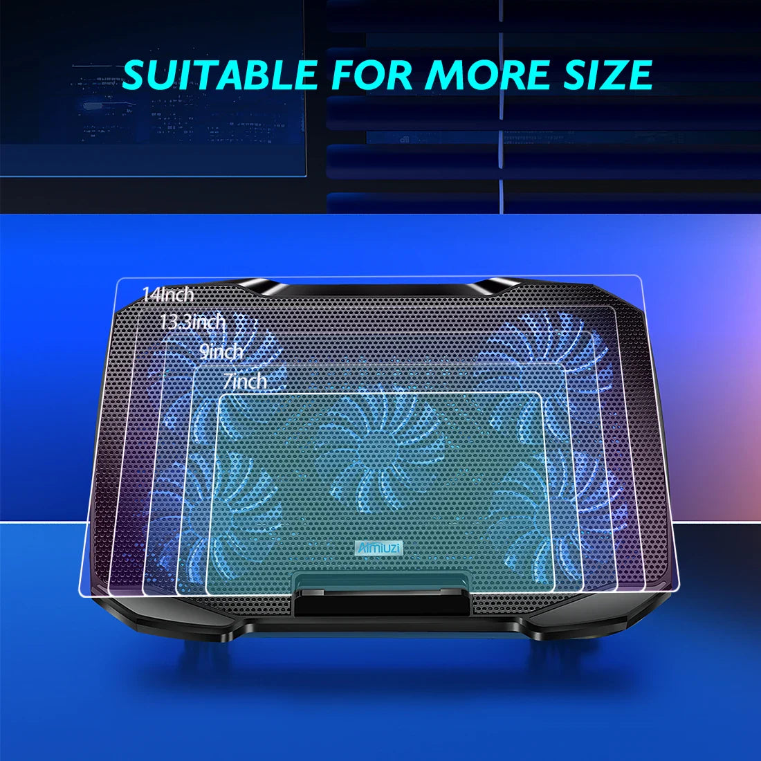 Laptop Cooling Pad Adjustable Stand with 5 Fans