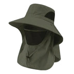 Sun Hat with UV Protection Neck Flap for Outdoor (Green)