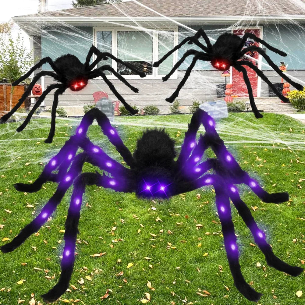 Halloween Spider Decoration with Light-Up Red Eyes