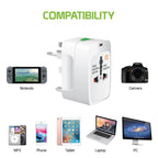 Universal Plug Travel Adapter  with USB Type C Ports