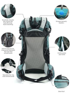 Backpack with 50L Roll Top Waterproof for Hiking