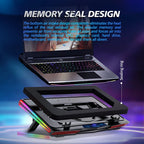 Laptop Cooling Pad Adjustable RGB Quiet USB Fans