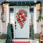Christmas Wreath with Red Bow Candy Cane