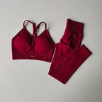 High-Waisted Women's Yoga & Fitness Set (Encore Red-L)