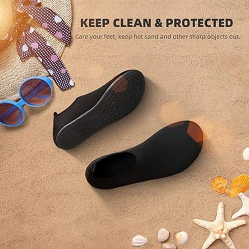 Swimming Black Shoes Quick-Dry Anti-Slip Unisex (Shoe Size: 36-37)