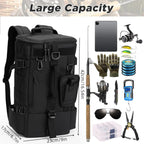 Tactical Fishing Backpack with Rod Holder & Tackle Storage