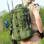Fishing Backpack Tactical Molle Rod Holder Storage Bag