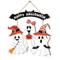 Halloween Hanging Wooden Sign Ghost Decoration
