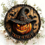 Halloween Wreath Wooden Retro Pumpkin Head Decoration