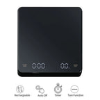 Coffee Scale Digital Precision Timer LED USB Rechargeable