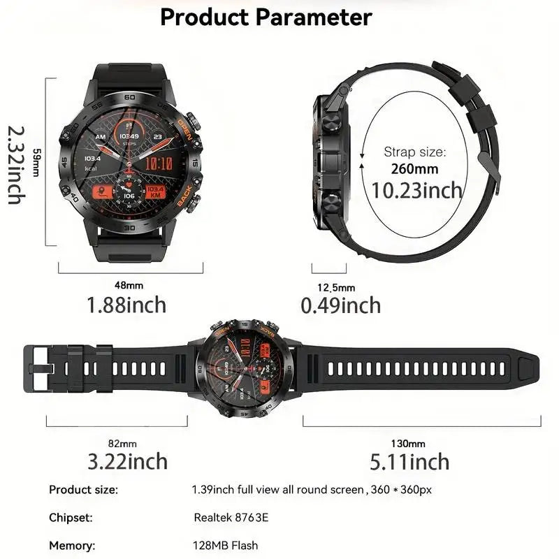 Smart Watch Bluetooth Call Fitness Tracker Waterproof