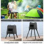 Camping Wood Stove Foldable with Firewood Grill