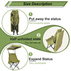 Camping Chair Portable Foldable with Shade Canopy (2 pcs)