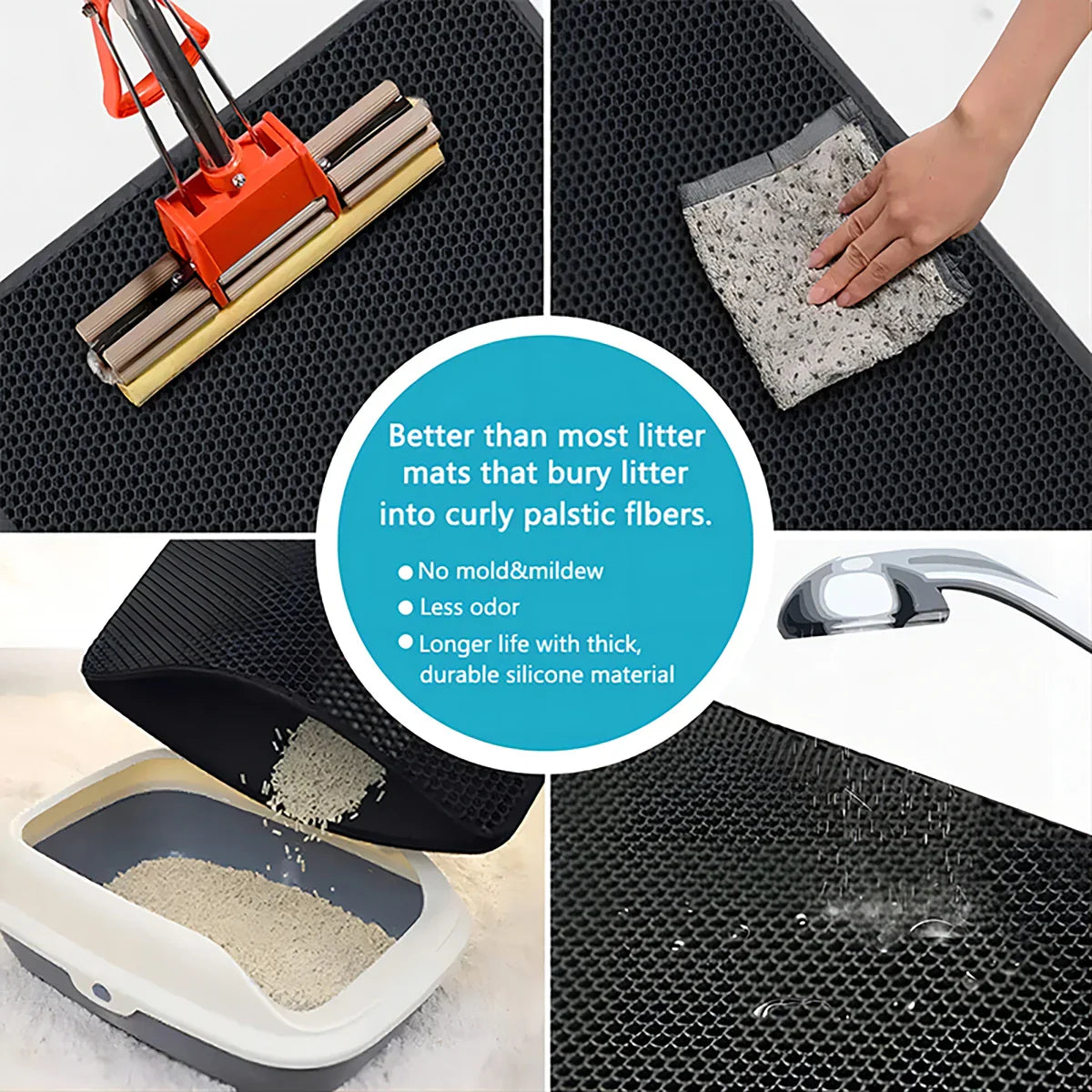 Cat Litter Mat Waterproof Double Layer Washable EVA