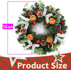 Christmas Ribbon Wreath with Rattan Candle Holder
