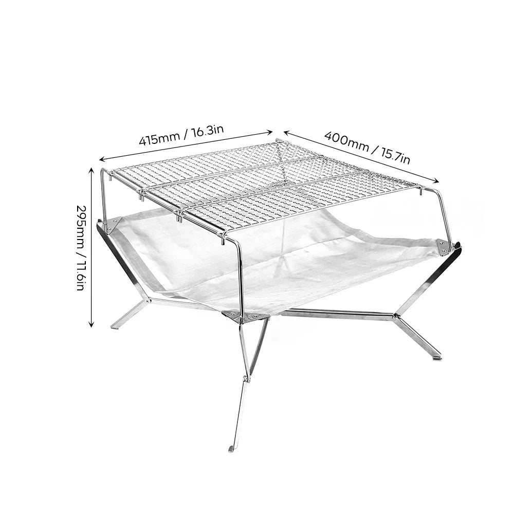 Foldable Stainless Steel Fire Pit Grill