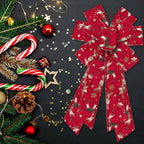 Christmas Wreath with Red Velvet Bow Decoration
