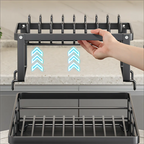 Dish Rack Adjustable Stainless Steel Kitchen Organizer
