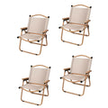 Camping Chair with Folding Aluminum Wood Armrest (4 pcs)