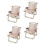 Camping Chair with Folding Aluminum Wood Armrest (4 pcs)