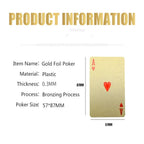 Playing Cards Gold Foil Waterproof Durable Poker Set