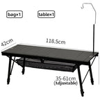4 Unit Camping Table with Adjustable Aluminum