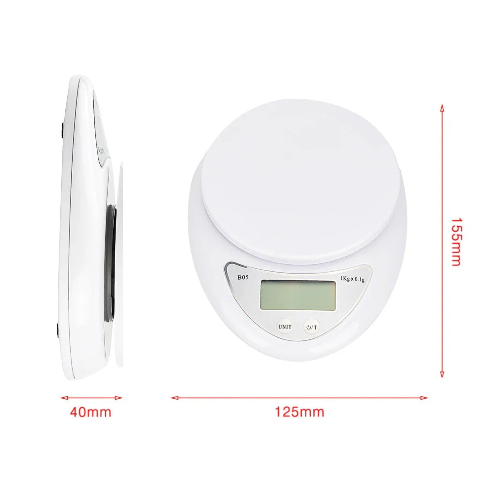 Digital Kitchen Scale with LED Portable Measuring Weight