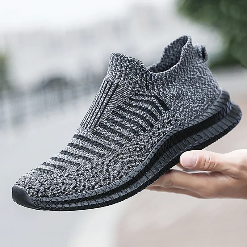 Walking Grey Shoes Slip-On Mesh Men (Shoe Size: 39)