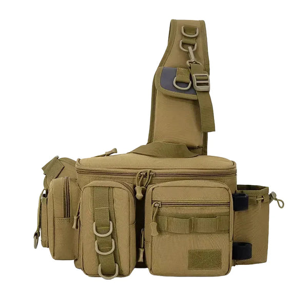 Fishing Tackle Bag with Rod Holder