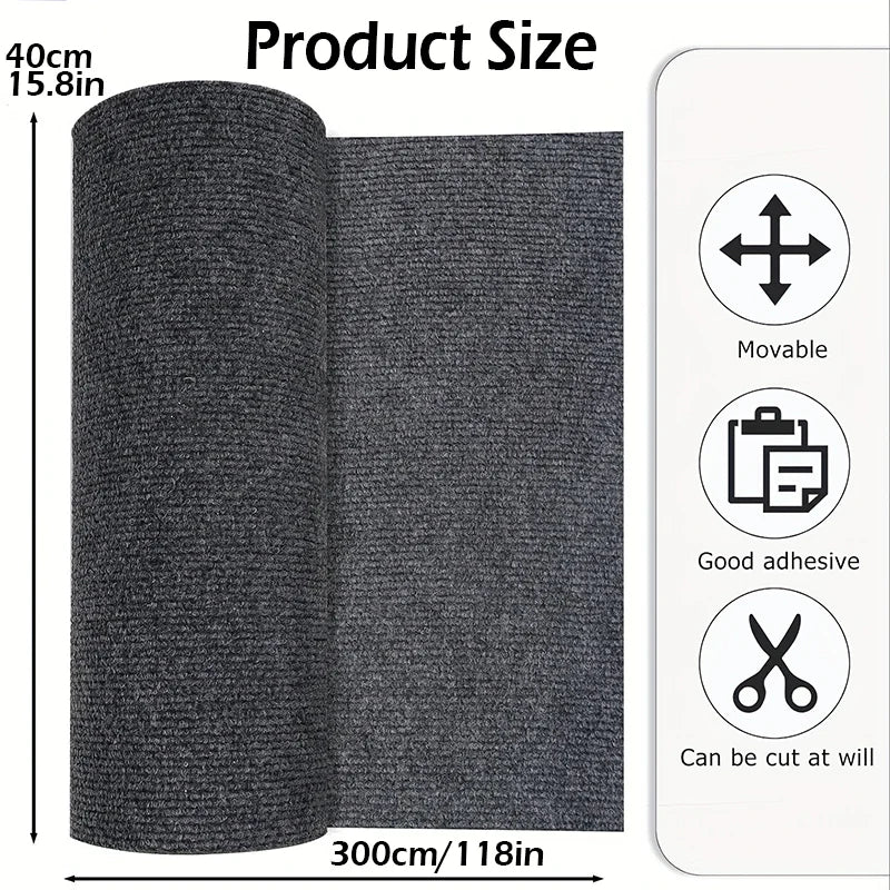 Carpet Roll Self-Adhesive Dark Gray 40×300cm