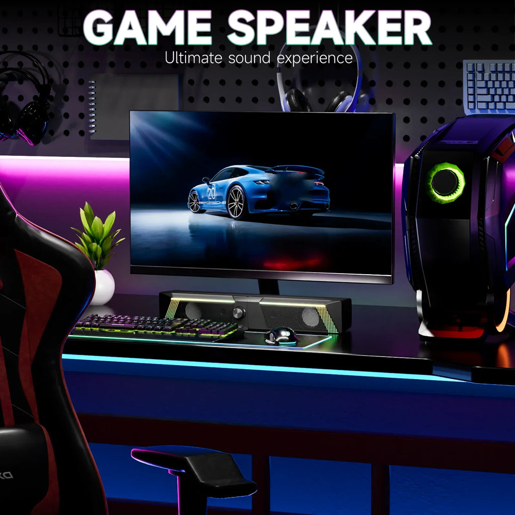 Computer Speaker RGB Light Subwoofer Bluetooth Soundbar
