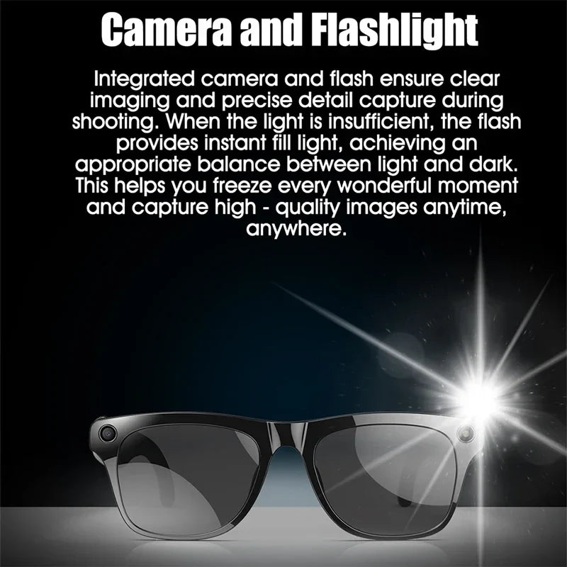 Smart Glasses 4K Camera AI Voice Bluetooth Call