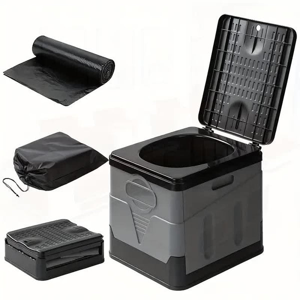 Portable Car Toilet with Integrated Waste Bin for Camping