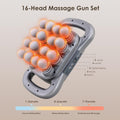 16-head massage gun, deep-tissue massager, electric massage tool, 9 modes, 9 intensity levels, quiet muscle massager, body muscle massage, percussion massager, muscle recovery, self-care - Starry-sky color - Size Sixteen pieces