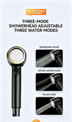 Portable Shower Head 8000mAh Battery Multi-Functional Shower Indoor Outdoor Use - Black - Size 8000amh