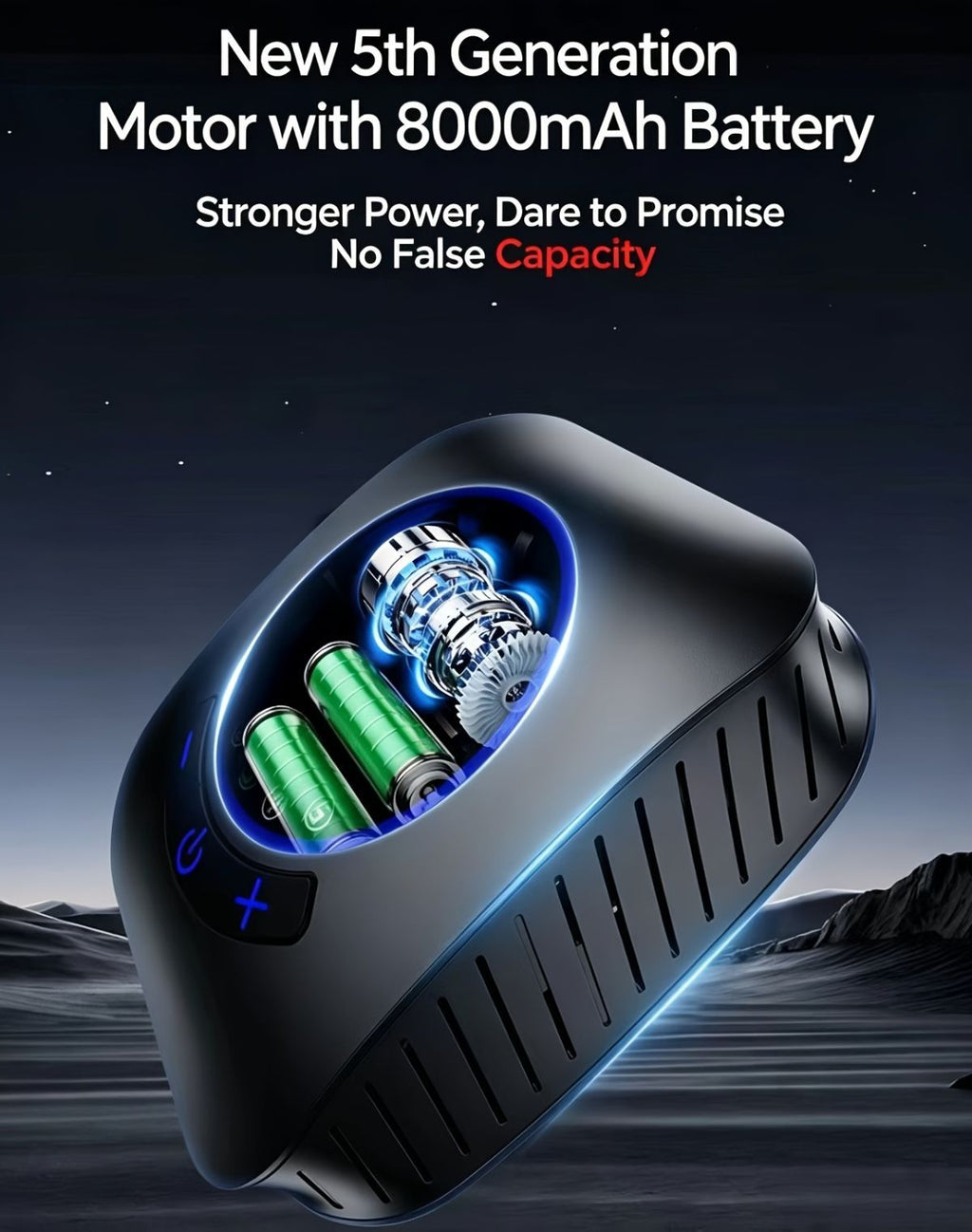 Portable Shower Head 8000mAh Battery Multi-Functional Shower Indoor Outdoor Use - Black - Size 8000amh