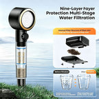 Portable Shower Head 8000mAh Battery Multi-Functional Shower Indoor Outdoor Use - Black - Size 8000amh