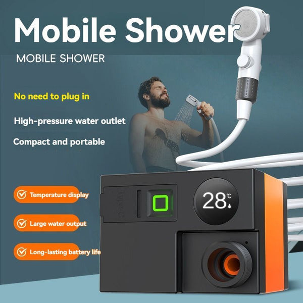 portable electric water heater, camping shower, travel shower, car shower, pet bathing heater, 36V USB charging, fast-heating water heater, outdoor shower, caravan shower, Australia camping - Orange - Size 5000amh