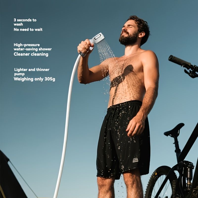 portable electric water heater, camping shower, travel shower, car shower, pet bathing heater, 36V USB charging, fast-heating water heater, outdoor shower, caravan shower, Australia camping - Orange - Size 5000amh