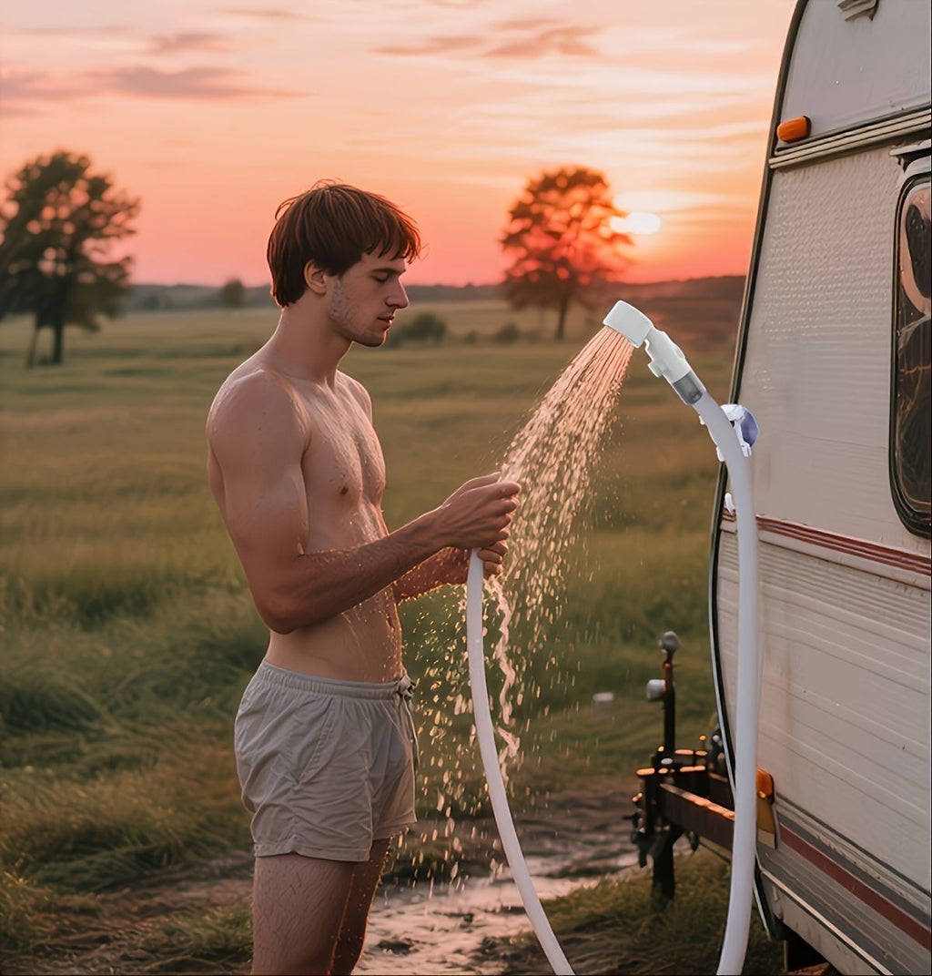 portable electric water heater, camping shower, travel shower, car shower, pet bathing heater, 36V USB charging, fast-heating water heater, outdoor shower, caravan shower, Australia camping - Orange - Size 5000amh